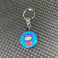 攻猫　　32mmキーホルダー　水色ver1