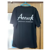 Attack ドライTシャツ  　ブラック × ロゴ白　　L