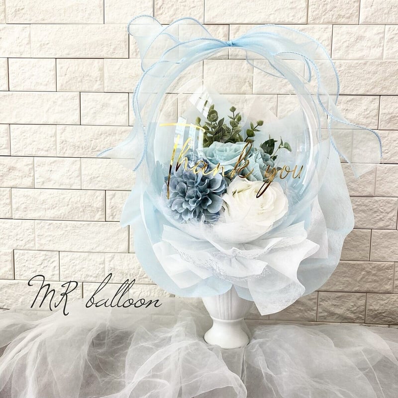 造花ブーケ シルバーリボン付き 造花ブーケ シルバーリボン付き