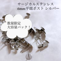 6mm平皿ポストピアス 50個