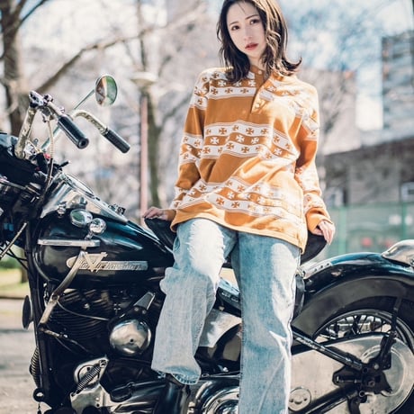 Jacquard Henley L/S tee