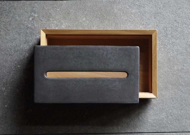 石州瓦とクリの木のティッシュボックス | iyasaka