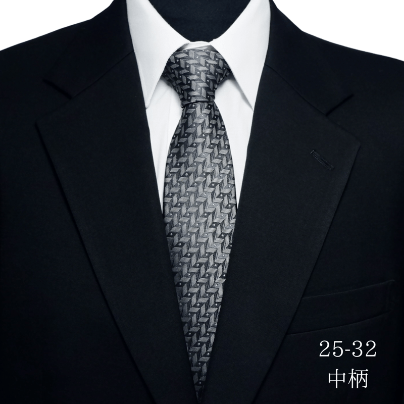 法事用ネクタイ『偲』刺繡付き 25-32 中柄 | STORY JAPAN