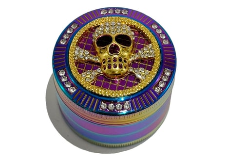 【タバコ用グラインダー】スカル/ドクロ/キラキラ/4層構造/直径5cm/アルミ合金製/クラッシャー