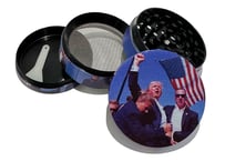【タバコ用グラインダー】トランプ大統領/ブルー/4層構造/直径4.9cm/全面プリント/クラッシャー