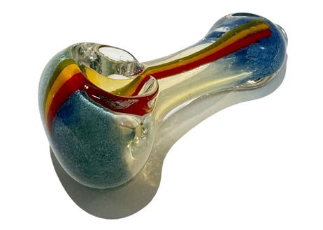【ガラスパイプ】パイレックス/耐熱ガラス/インサイドアウト/全長9.7cm/ガラススプーン