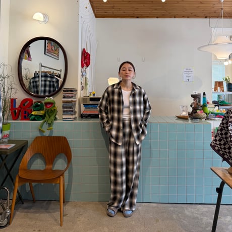 PHEENY / Rayon ombre check gathered pant