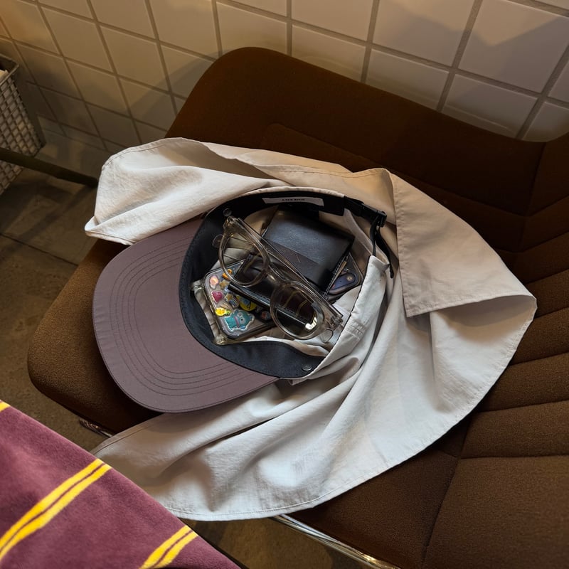 PHEENY×FLUTTER / Nylon taffeta cap with scarf 2