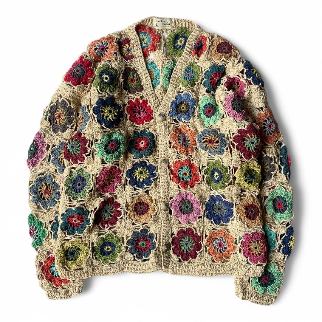 MacMahon Knitting Mills / Crochet Flower Cardig