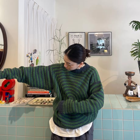 MacMahon Knitting Mills / Big L/S Crew Neck Knit-GuruGuru GREEN