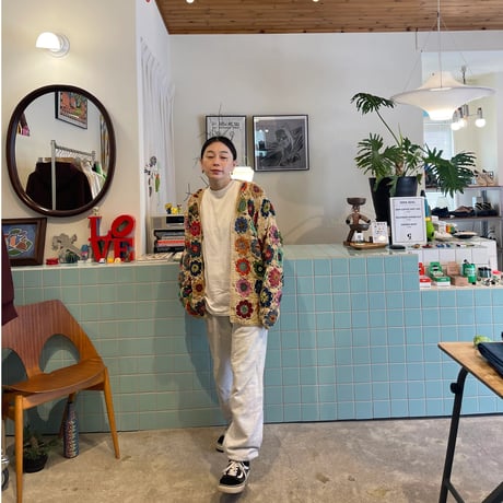 MacMahon Knitting Mills / Crochet Flower Cardigan