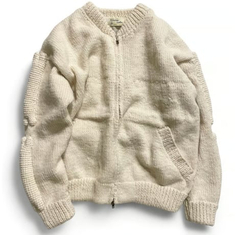 macmahon knitting mills 白 Noodle CREW NECK KNIT-LINE YIN&YANG｜MACMAHON KNITTING MILLS｜TOPS