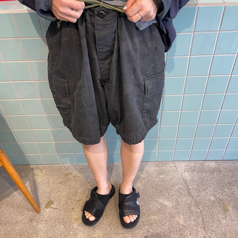 パンツ oddment Custom BDU SHORTS OVERDYED BLACK oddment / CUSTOM BDU SHORTS made in USA overdye