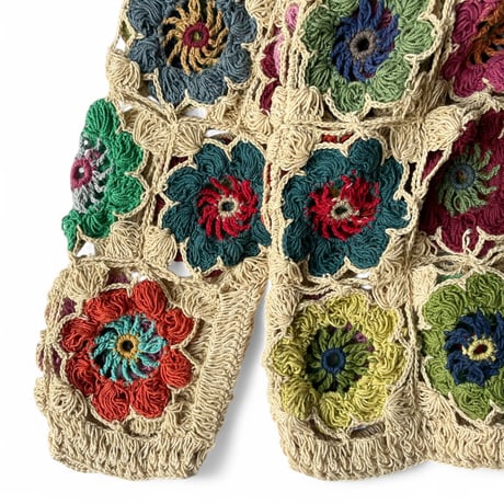 MacMahon Knitting Mills / Crochet Flower Cardigan