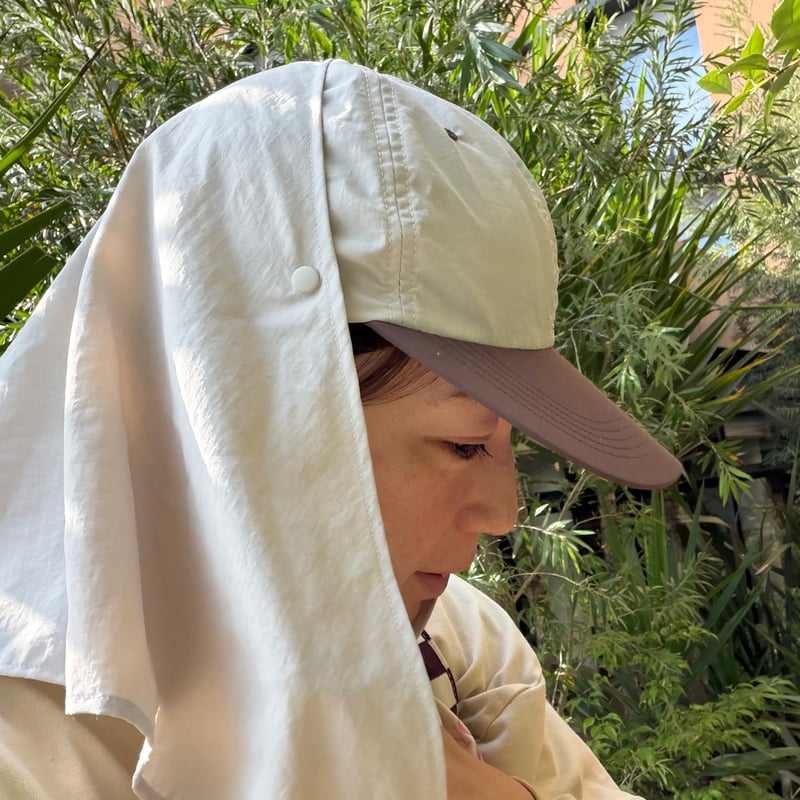 PHEENY×FLUTTER / Nylon taffeta cap with scarf 2