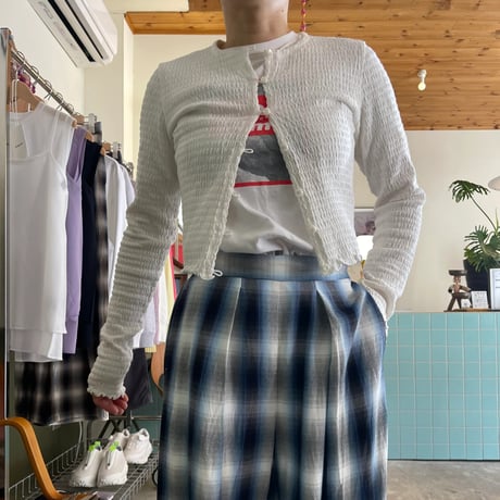 PHEENY / Cotton Shirring Cardigan