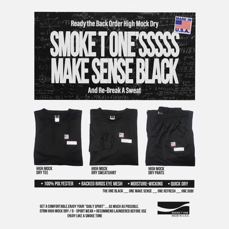 SMOKE T ONE / D-SPORT WEAR / HIGH MOCK DRY SWEATSHIRT