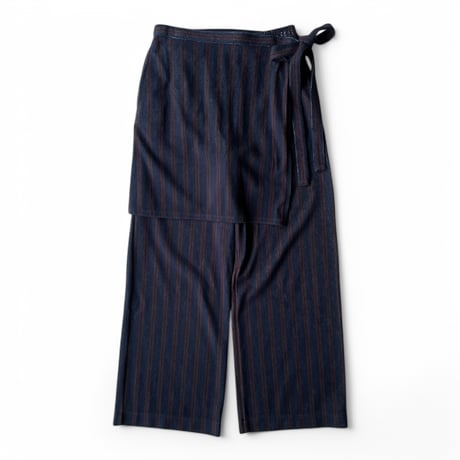 PHEENY / Cotton inray stripe pants with apron