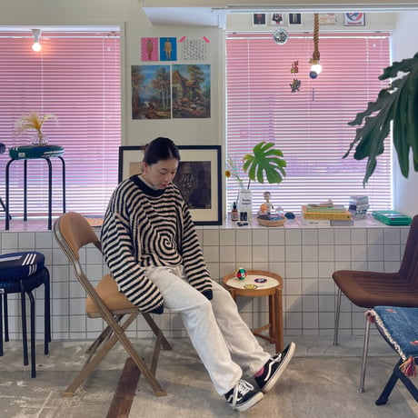 MacMahon Knitting Mills / Big L/S Crew Neck Knit-GuruGuru WHITE
