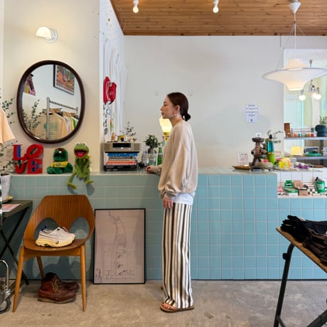 PHEENY / Pile Border Relaxed Wide Pnats