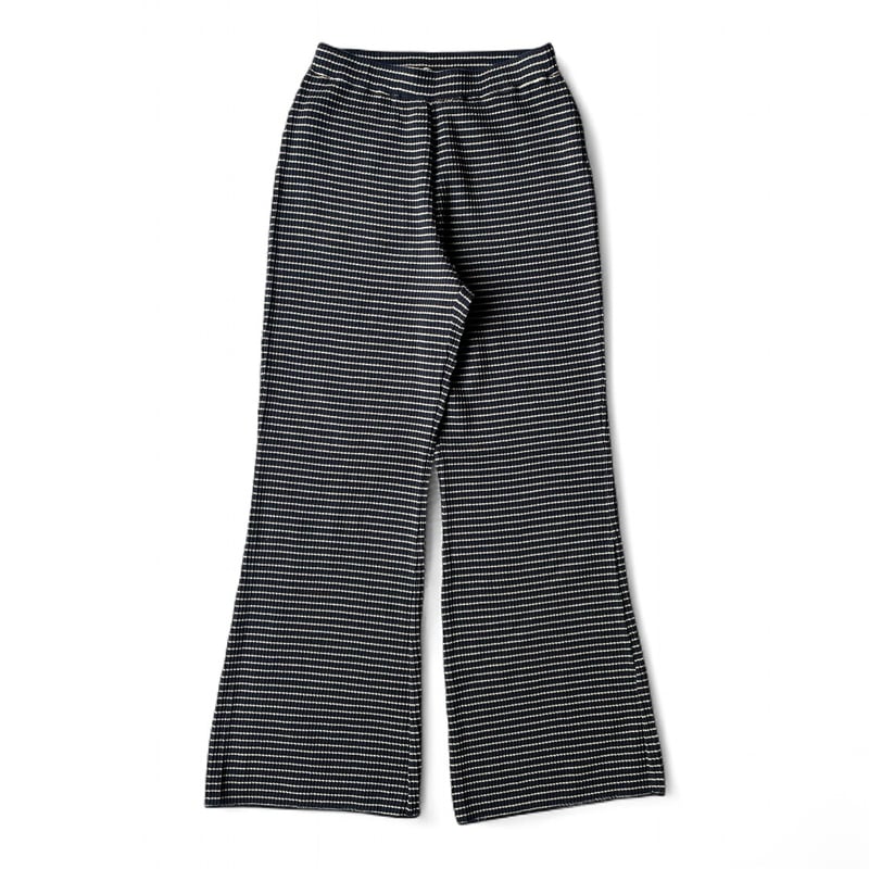 値下げ！pheeny ストライプフレアパンツ新品FLARED PANTS PHEENY/PILE BORDER FLARED PANTS(NAVY)