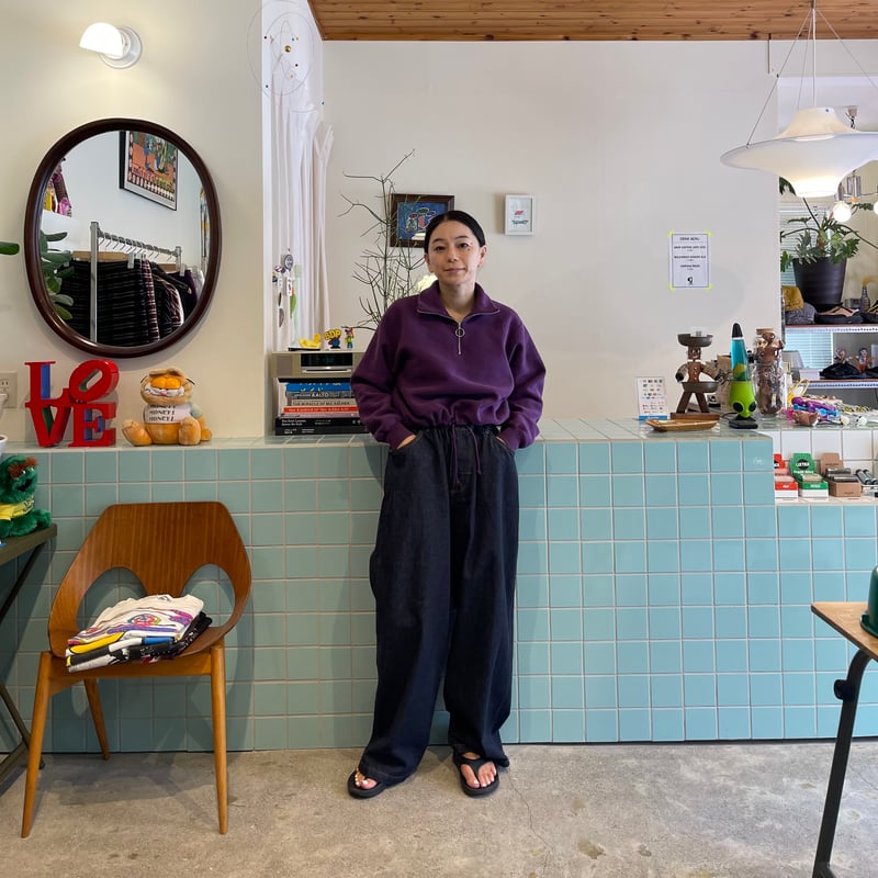 PHEENY / Athletic fleece half zip P/O short | F