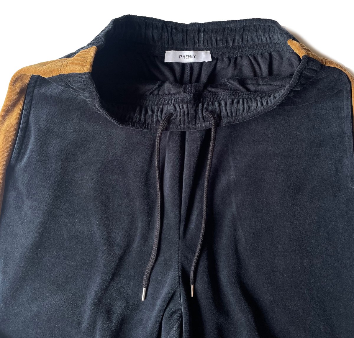 PHEENY / Cotton velours side stripe gathered pa