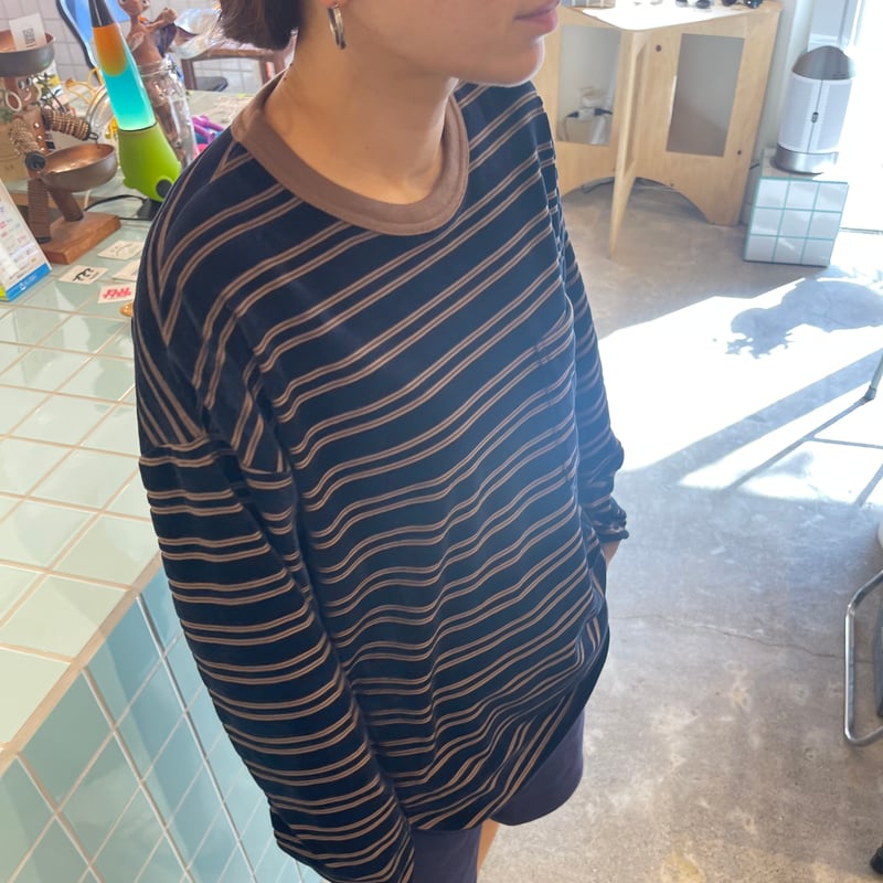 トップス pheeny Velour border L/S PHEENY/VELOURS BORDER L/S(PURPLE)