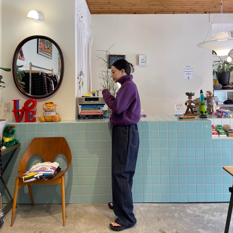 PHEENY / Athletic fleece half zip P/O short | F