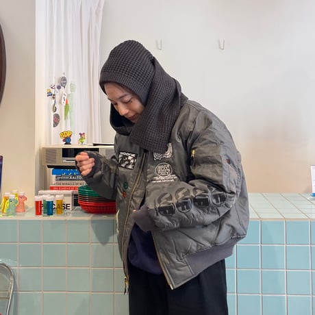 COMFORTABLE REASON / Waffle Hood Scarf