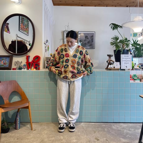 MacMahon Knitting Mills / Crochet Flower Cardigan