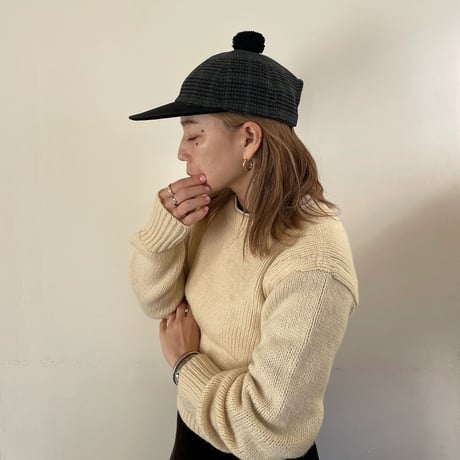FLUTTER / 2WAY PONPON CAP Glen Check