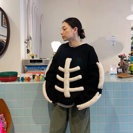 MacMahon Knitting Mills / Crew Neck Knit-3D BONE