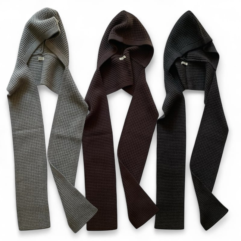 COMFORTABLE REASON / Waffle Hood Scarf | FLUTTER