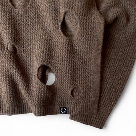 PHINGERIN / HOLE KNIT ZIP HOODIE