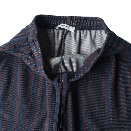 PHEENY / Cotton inray stripe pants with apron