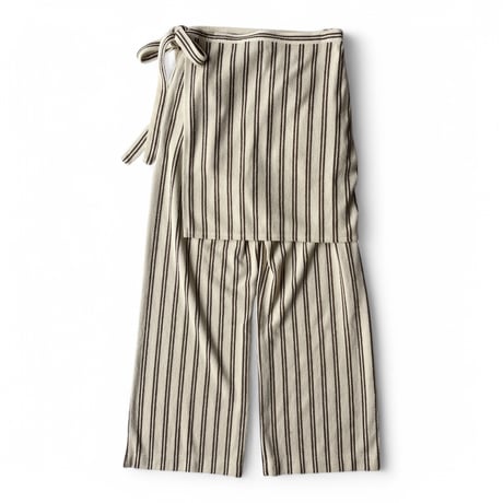 PHEENY / Cotton inray stripe pants with apron