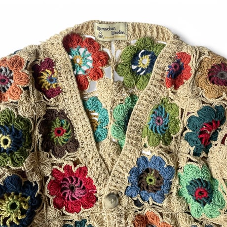 MacMahon Knitting Mills / Crochet Flower Cardigan