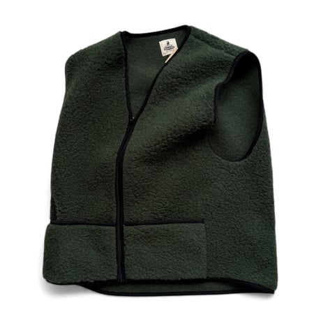 COLDBREAKER / V Neck Wool Zip Vest