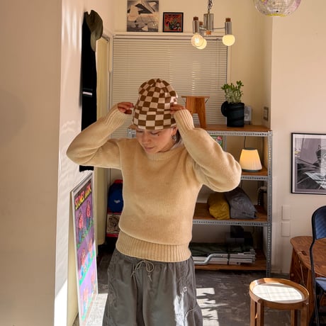 SAVE SHOCK /  CHECKER BOARD BEANIE