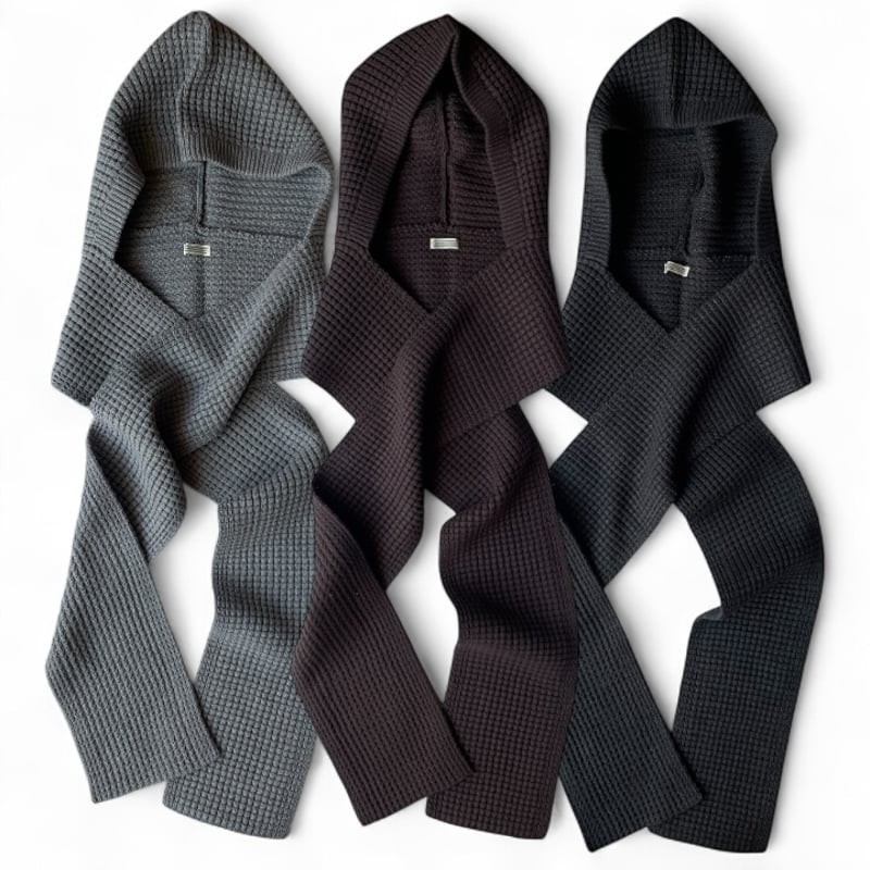 COMFORTABLE REASON / Waffle Hood Scarf | FLUTTER