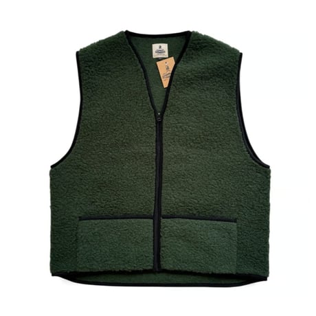 COLDBREAKER / V Neck Wool Zip Vest
