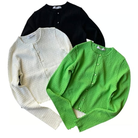 PHEENY / Cotton Shirring Cardigan