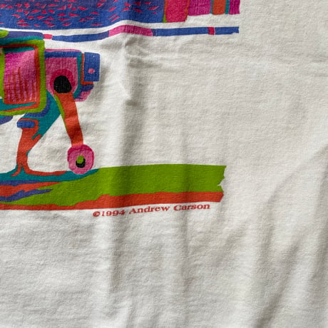 VINTAGE / ANDREW CARSON "fishing rod" T-SHIRT 90’s