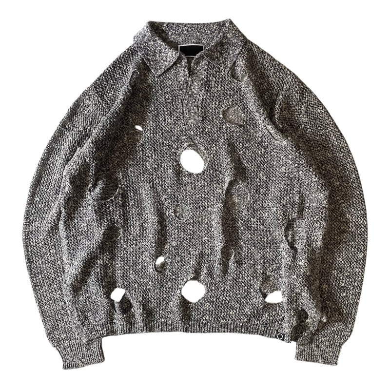 PHINGERIN ホールデザイン ニット　スキッパー HOLE KNIT SKIPPER NAVY – PHINGERIN