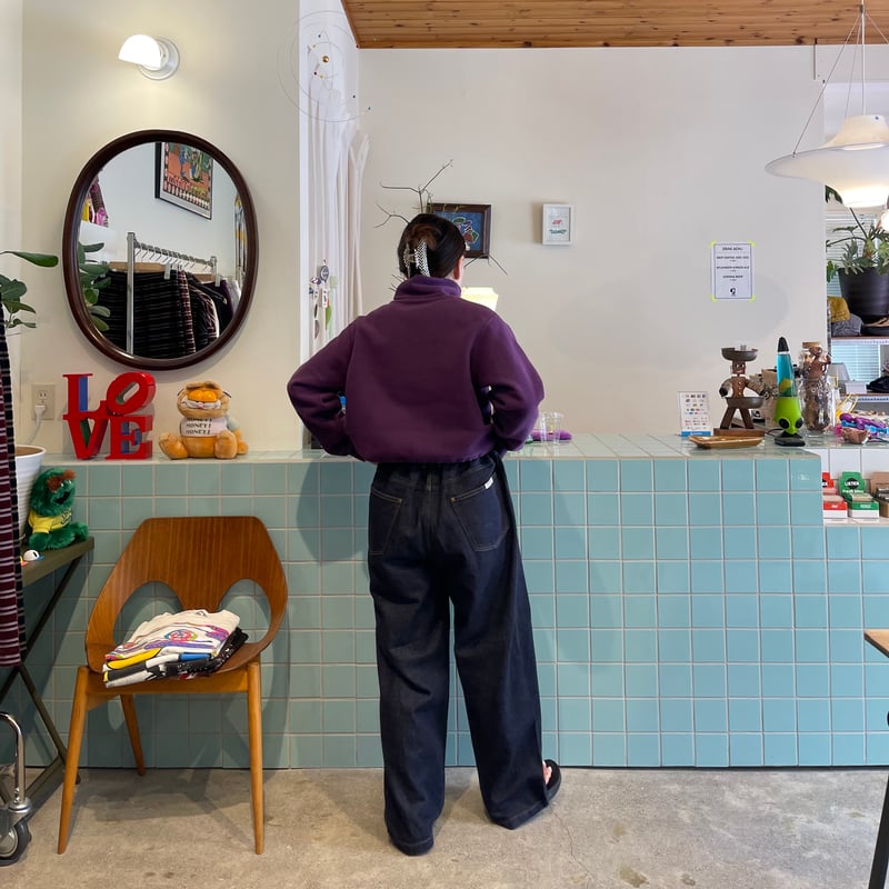 PHEENY / Athletic fleece half zip P/O short | F