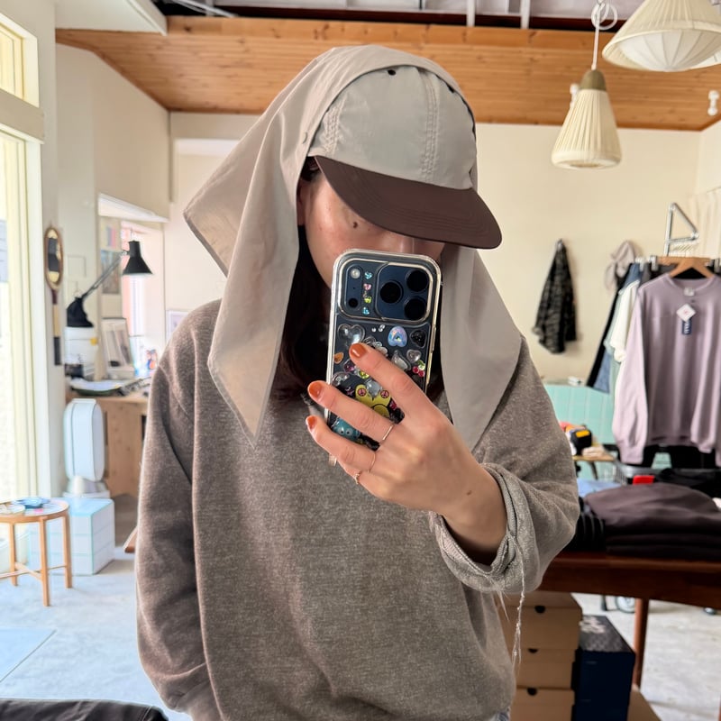 PHEENY×FLUTTER / Nylon taffeta cap with scarf 2