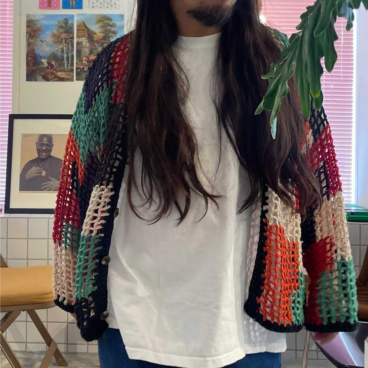 MacMahon Knitting Mills / Crochet Cardigan-Squa