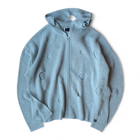 PHINGERIN / HOLE KNIT ZIP HOODIE