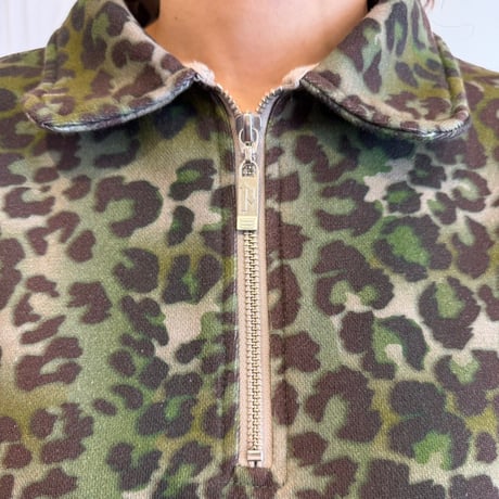 PHINGERIN / HALF-ZIP COLLAR SWEATSHIRT LEOPARD